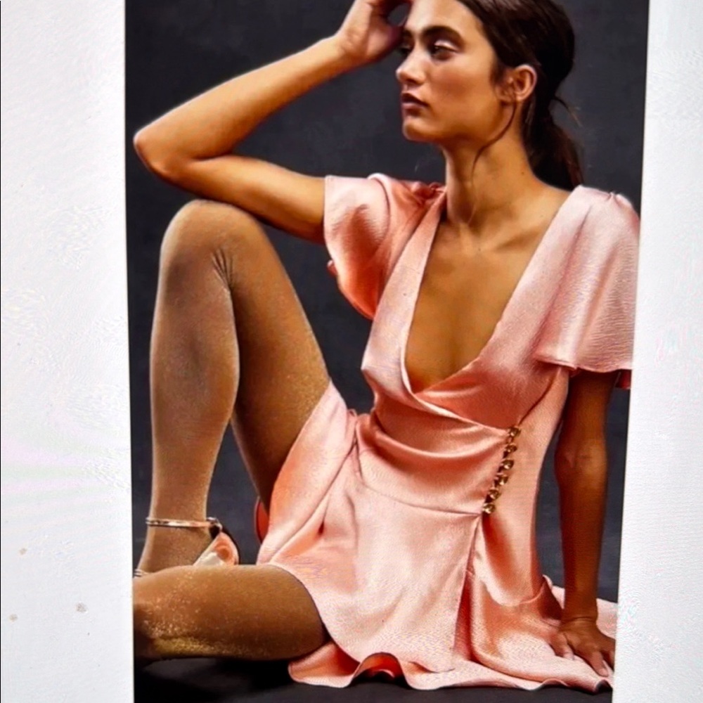 Free People Scarlett Satin Ruffle Wrap NWT